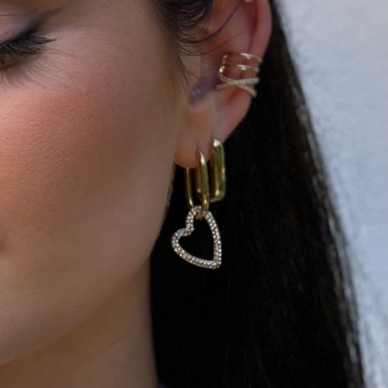 Luxury Heart Earrings Set