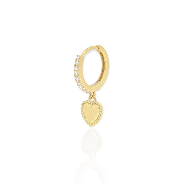 Golden Heart Huggie Earring
