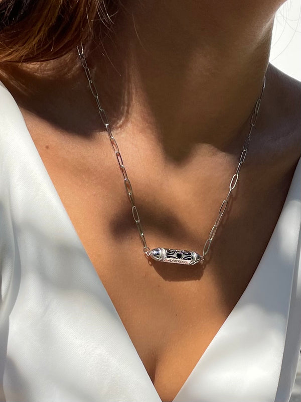 Love Locket Necklace Silver