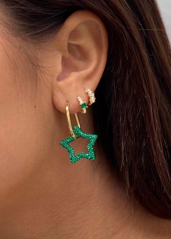 luxury star earrings|star earrings gold|green star earrings|stainless steel ster oorbellen 