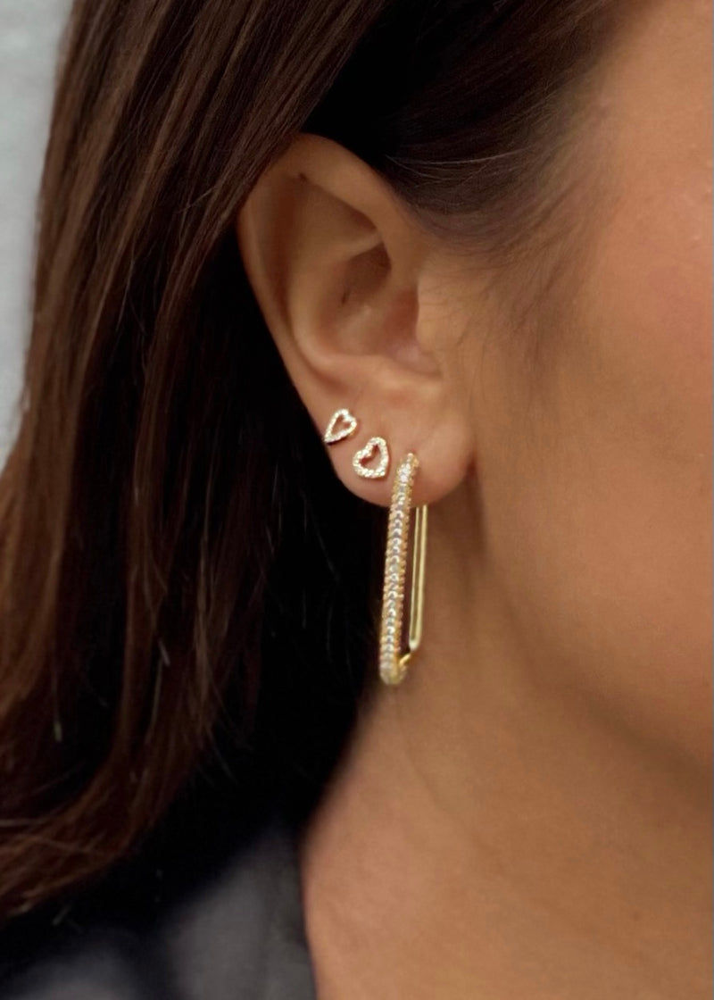 heart stud earrings gold|golden heart stud earrings