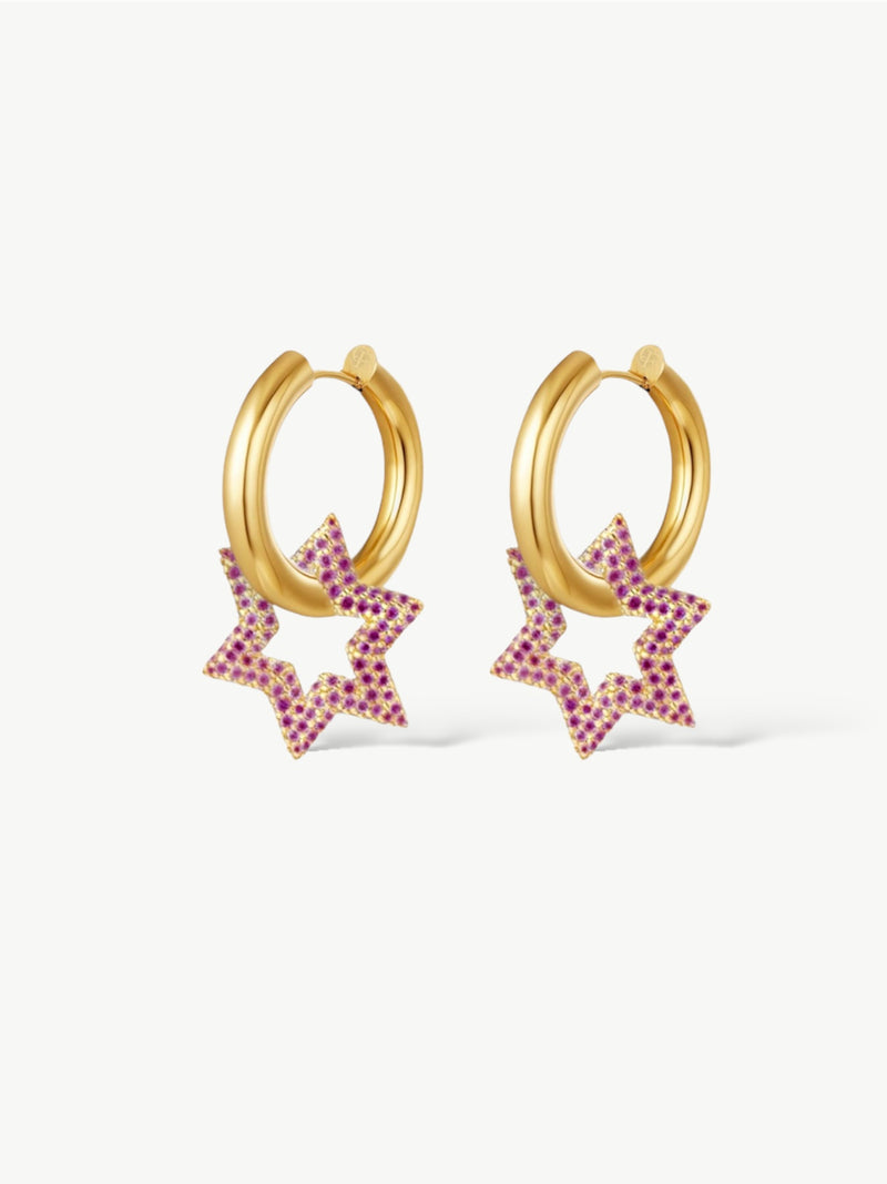 Bold Star Earring Pink