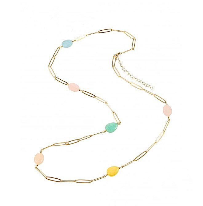 Colorful Oval Link Long Necklace