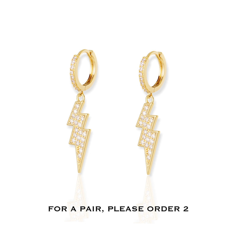 lightning hoop earrings gold|jewellery for girls|nikkelfree jewelry|free shipping|