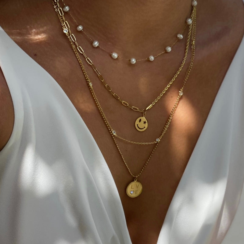 Pearls On A Row Necklace