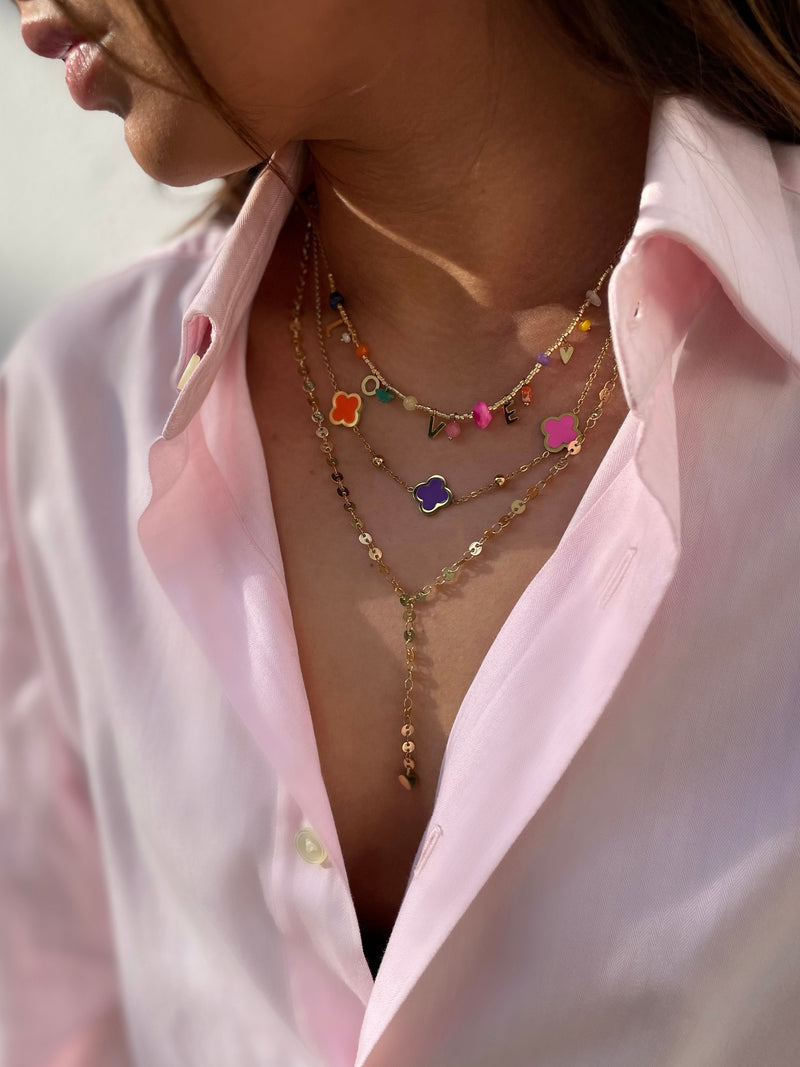 dames ketting met kleur| natural stones love necklace- by Felice