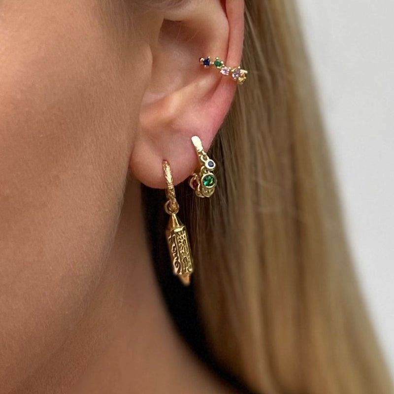 Colorful Dangling Stones Earring