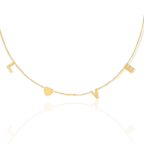 Love necklace|gift for girlfriend|love necklace gold|love letter necklace gold|gold necklace with love letters is the perfect gift for girlfriend