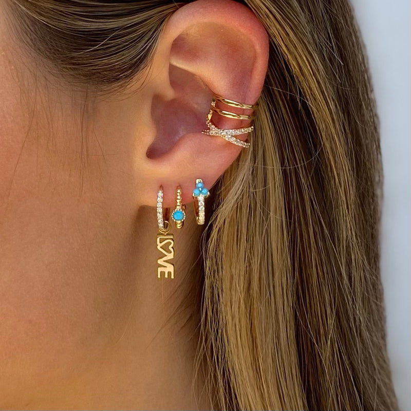 Jamie Huggie Earring Turquoise