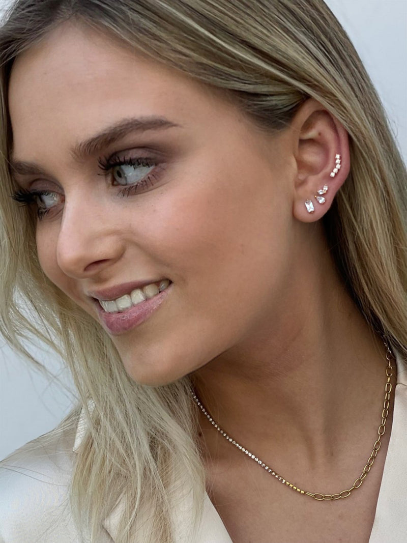 Baguette Stud earring