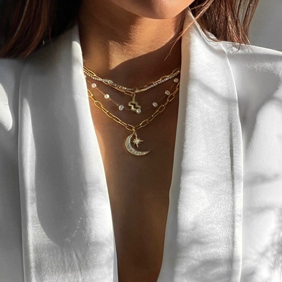 Diamond X Chain Necklace Gold – choosebyfelice.com