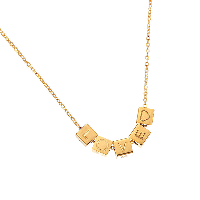 necklace love blocks gold|golden love dices necklace