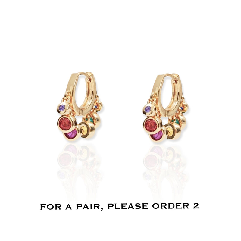 Colorful Dangling Stones Earring