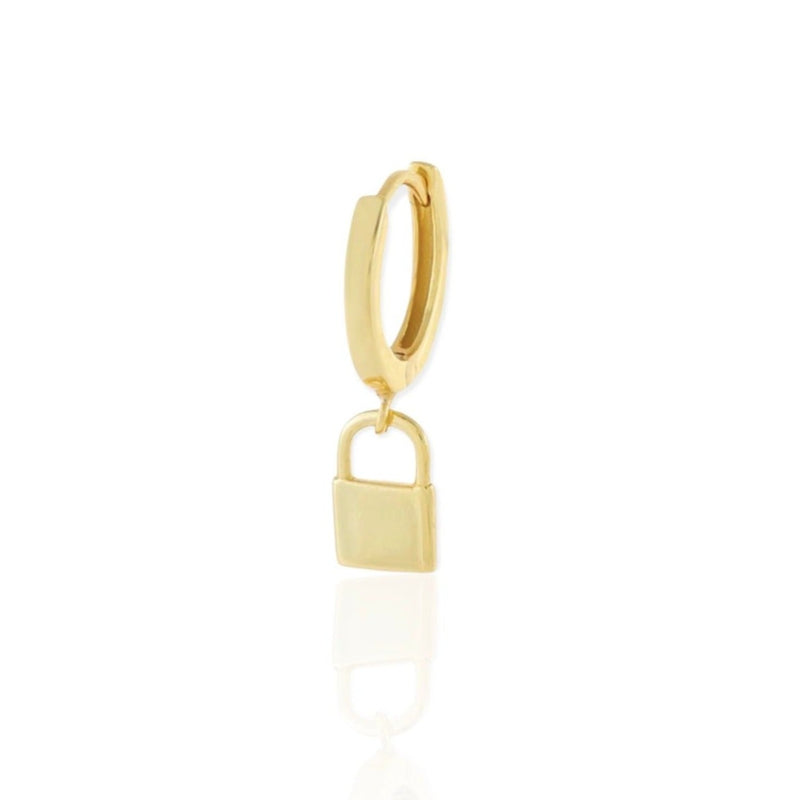 Steel hoop earrings – white-golden colour, French lock