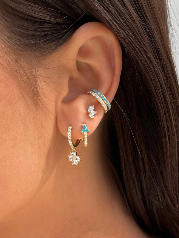 clover earrings| clover of hearts earrings by Felice|earrings with clover charm