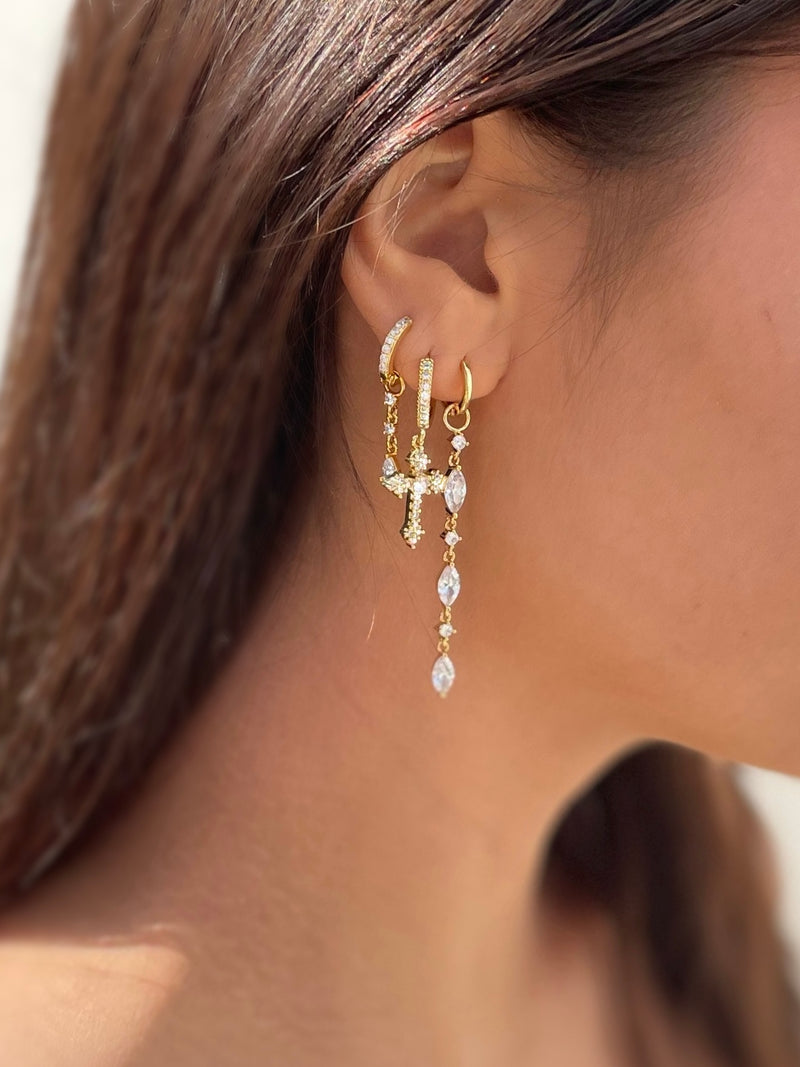 Pair trend Sterling Silver cross ear Stud Earring S925 woman Jewelry  accessory | eBay