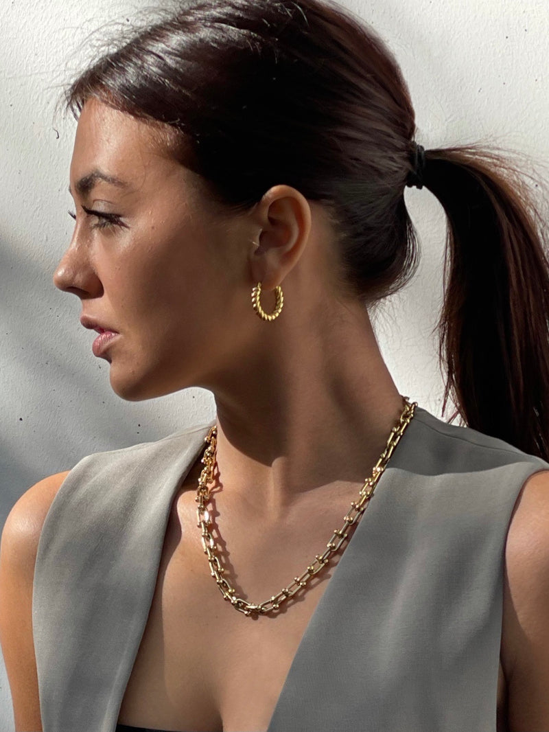 Tiffany bold necklace gold-City HardWear graduated link necklace -trendy Tiffany necklace gold