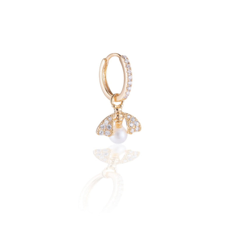 Pearly Bee Gold Earring