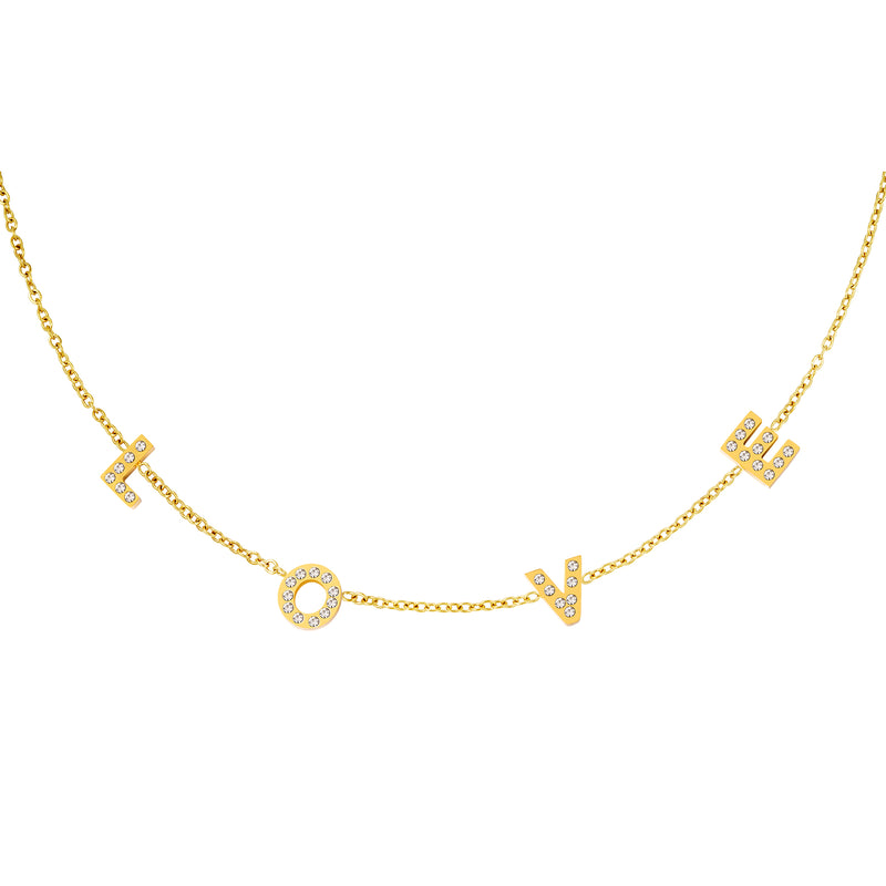 Pavé Love Letter Necklace
