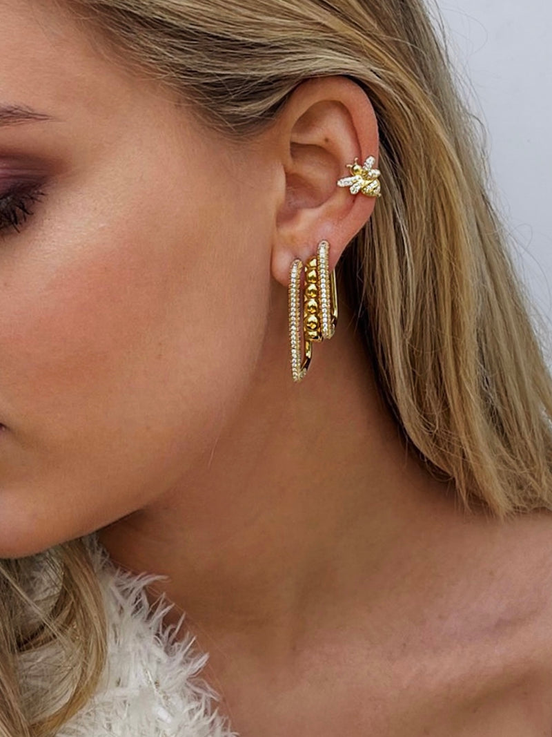 Bee ear cuff|earring with no piercing|fake helix with no piercing|ear cuff gold|bee ear cuff gold| Queen bee ear cuff|ear cuff gold