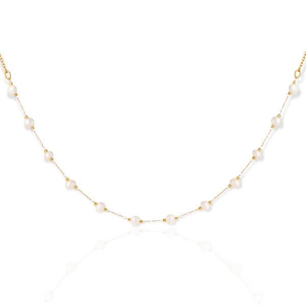 Pearls On A Row Necklace
