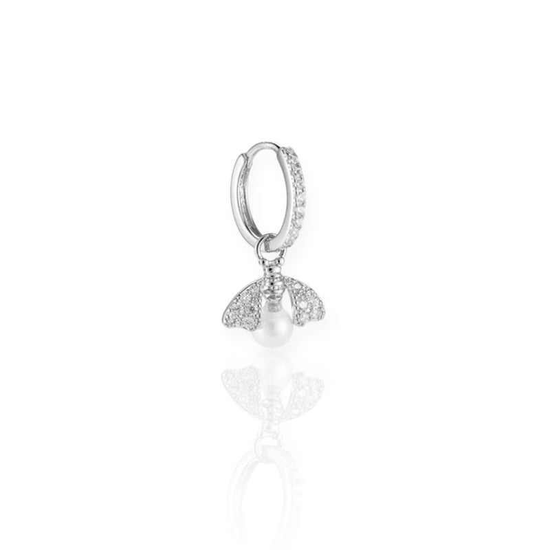 Pearly Bee Earring Silver