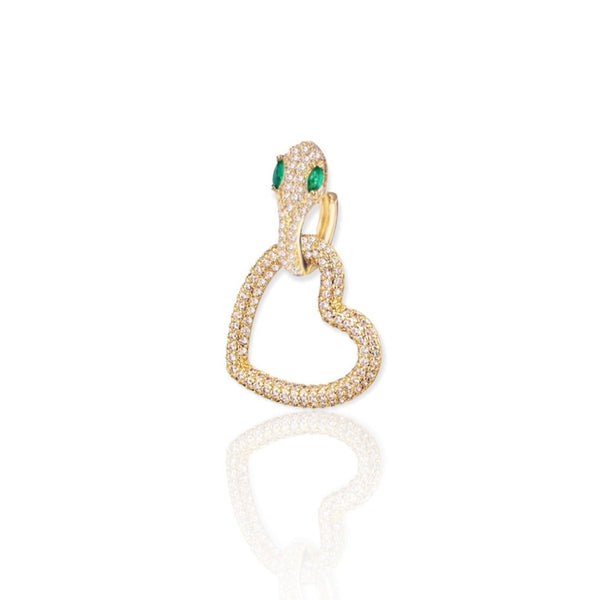 snake earrings gold|slang oorbellen|slang oorbellen met hart