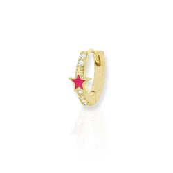 Pink Star Huggie Earring