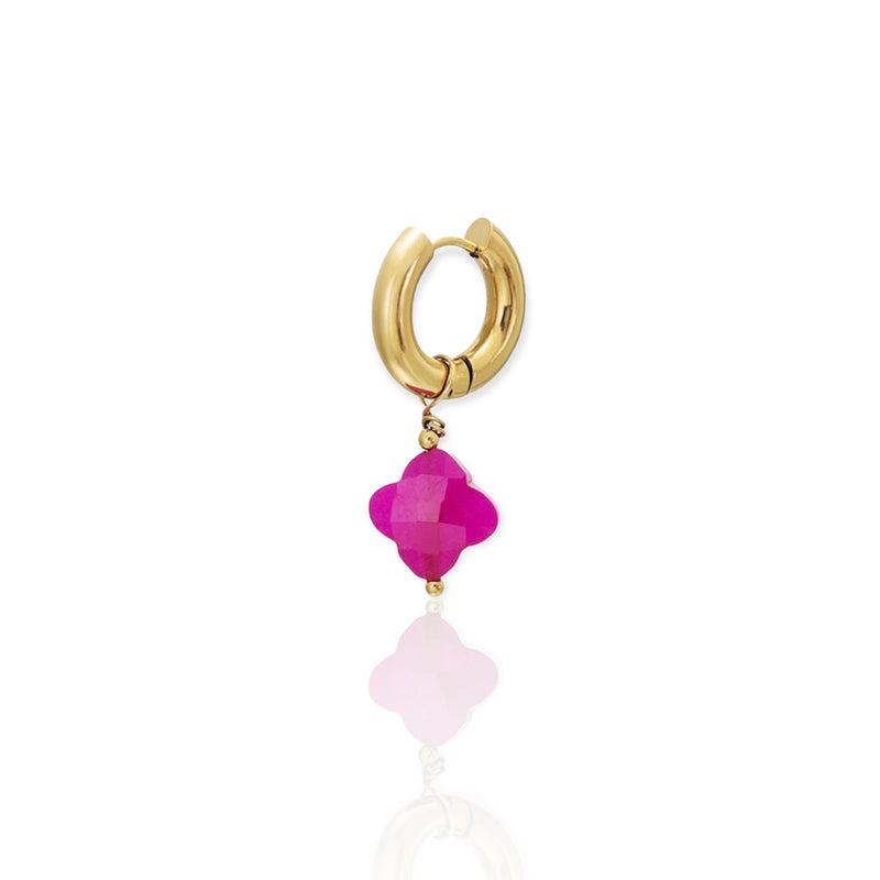 clover earrings| golden clover earrings| klaver vier  oorbellen|clover hoop earrings gold|