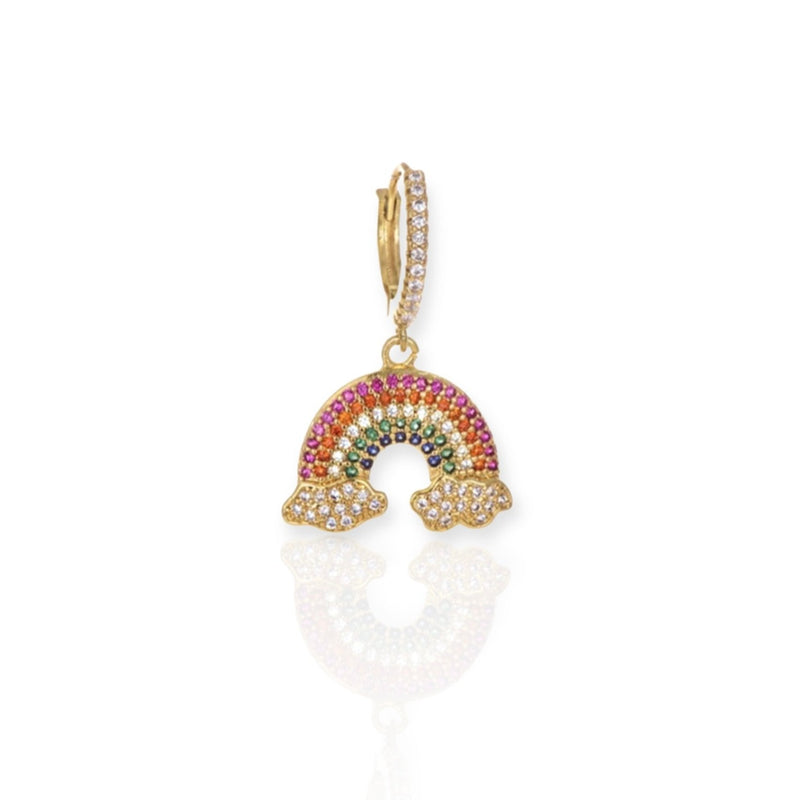 rainbow earrings gold|earrings with rainbow charm|leuke oorbellen |trendy rainbow oorbellen|micky's oorbellen