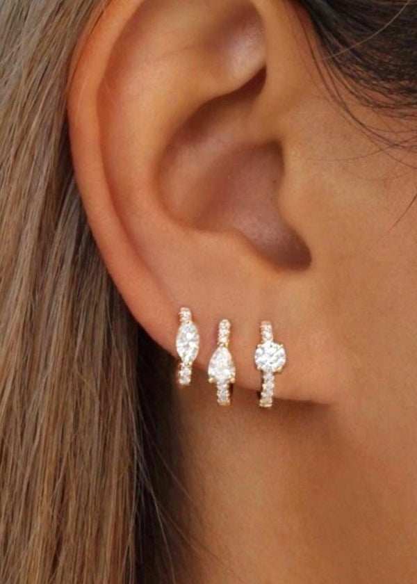 Marquise Hoop Earrings