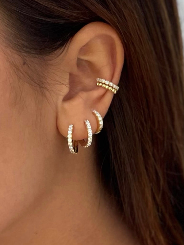 Pavé Huggie Earring Set