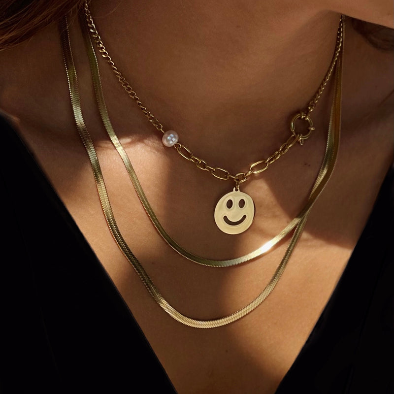 Smiley Face Toggle Necklace