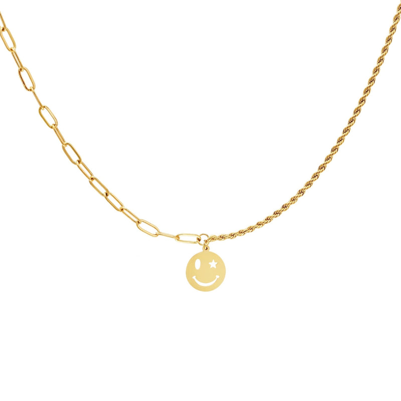 Smiley Necklace Gold