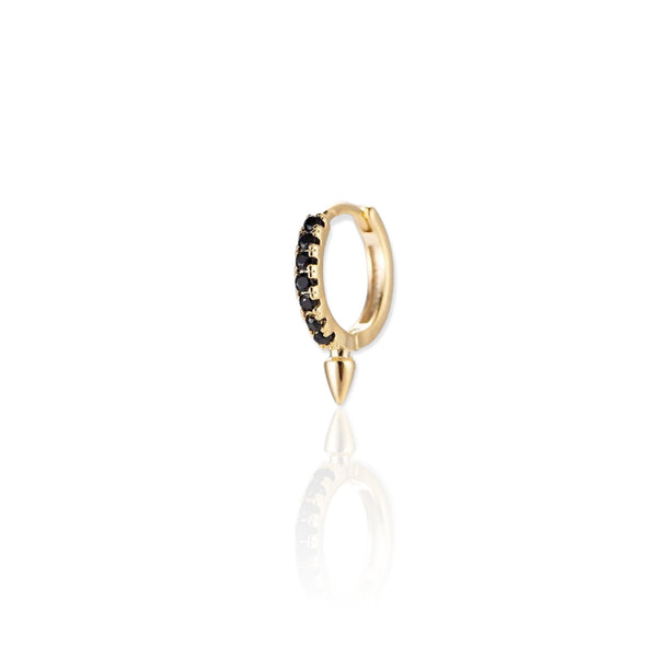 Spike huggie earring gold black stones-sieraden online kopen-hippe sieraden-#1online fashion jewelry-huggie earrings-stoere ketting-oorbellen goudkleurig-juwelier-zilveren sieraden-musthaves2020-jewellery-fantasie oorbellen-fantasy earrings-handmade jewelry-bijoux-dames accessoires-myjewellery-Swarovski-jewelrydesign