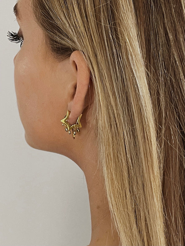 star earring gold|earring with star|ster oorbellen|oorbel in de vorm van ster|waterproof oorbellen kopen|stainless steel star earrings