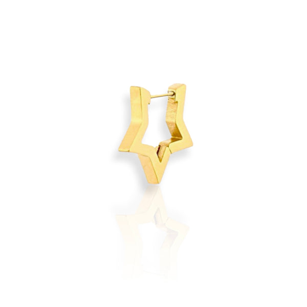 golden star earring|star shaped earring gold|star earring|ster oorbellen|