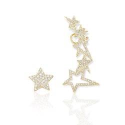 star earrings gold|star earrings||statement earrings|star climber earrings