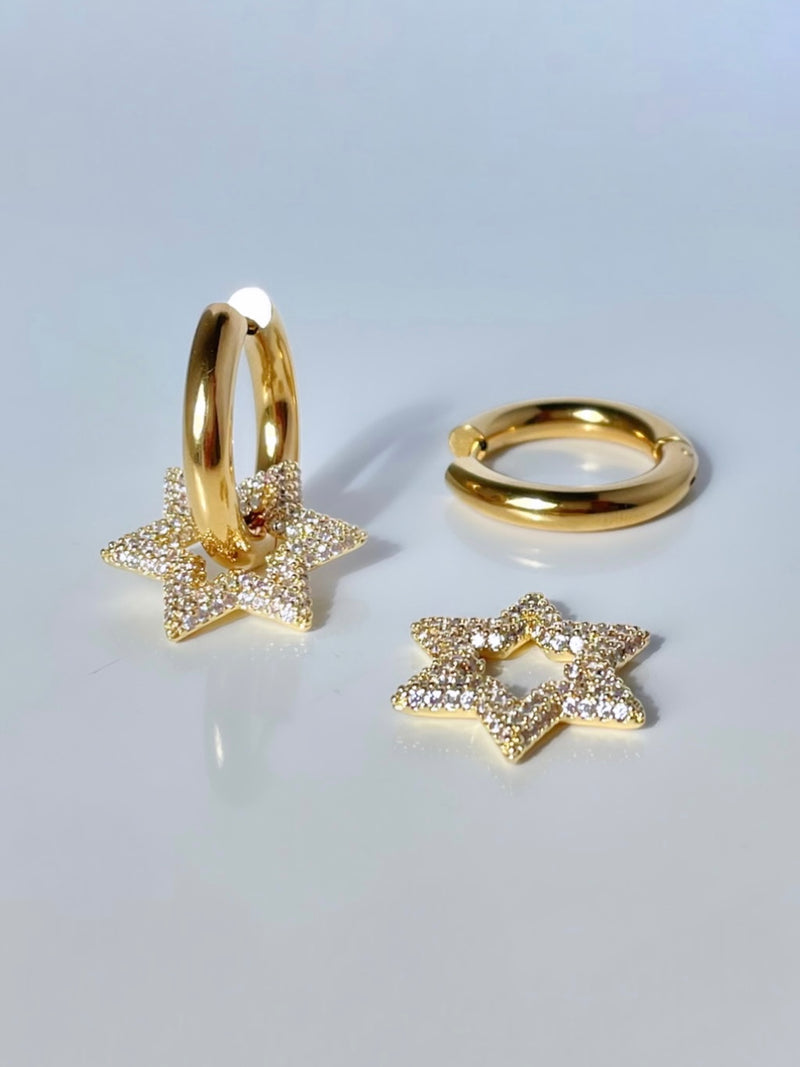 star earrings gold|earring gold star| oorringen met ster