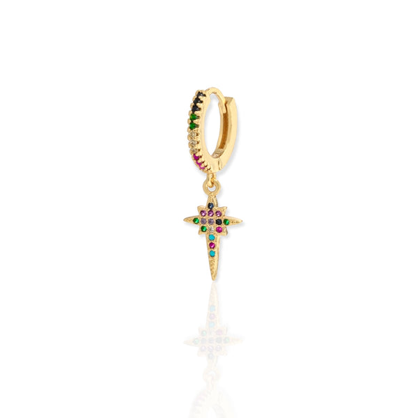 Huggie Earring Colorful Starbust