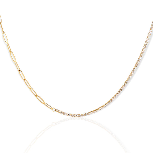 Diamond X Chain Necklace Gold