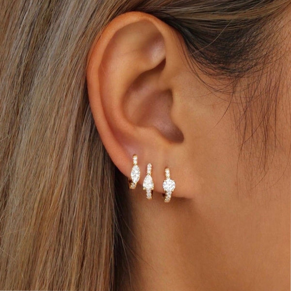 Triple Diamond Earring Set
