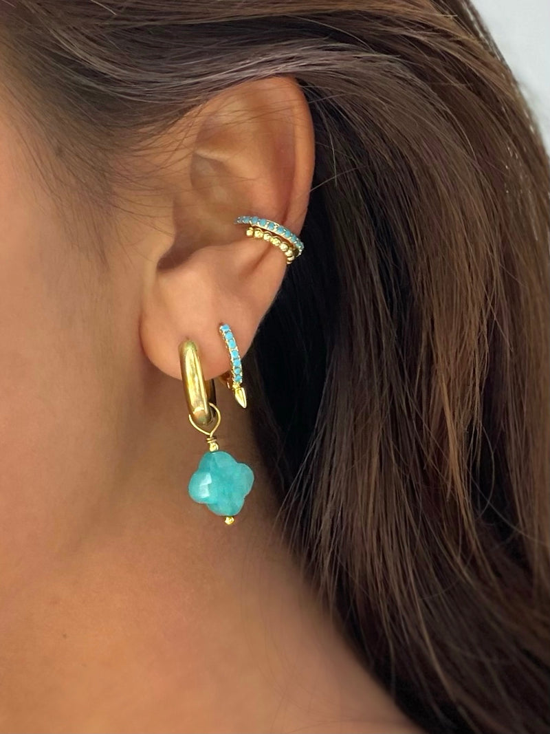 Spike Huggie Earring Turquoise