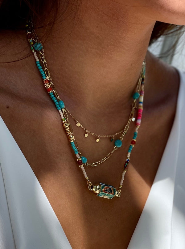 turquoise stones necklace gold|golden necklace with  turquoise necklace| stones